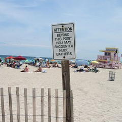 Nude beach sign at Haulover
