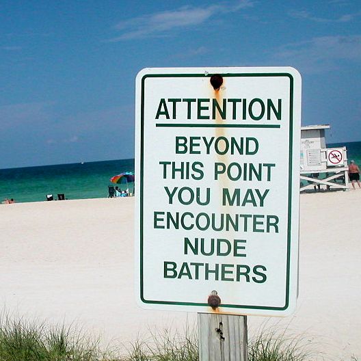 Nude Beach Sign